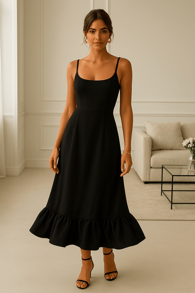 Elegantes Midi-Party-Kleid • Cocktailkleid für festliche Anlässe • A-Linie