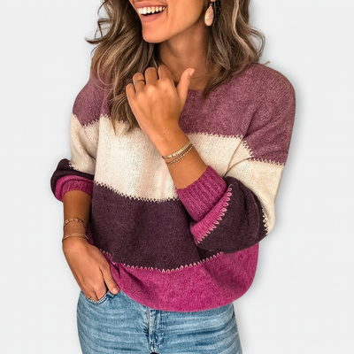 Colorblock Strickpullover – Lässiger Charme