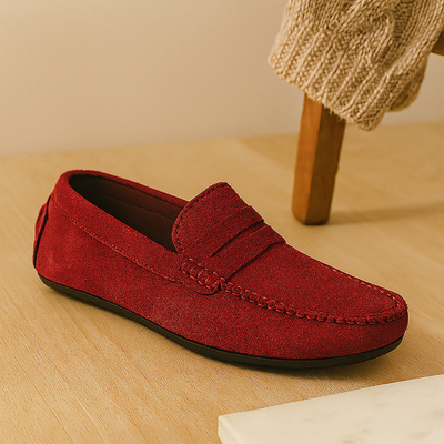 Milano Herren-Leder-Loafer – Klassische Slipper mit rutschfester Sohle