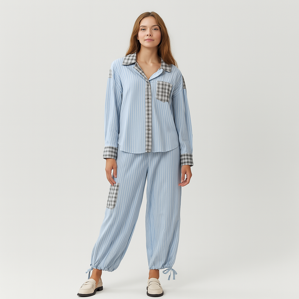 Viktoria – 2-teiliges, lässiges Pyjama-Set für Damen – Weicher und lässiger Schlafanzug
