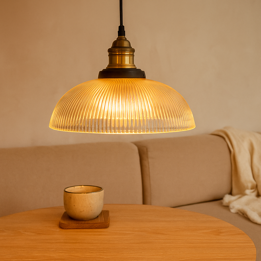 AmberGlow – Vintage-inspirierte Glaspendellampe für eine warme und stilvolle Atmosphäre