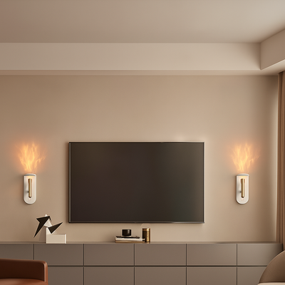 NordiFlame – Einstellbare nordische LED-Wandleuchte mit Flammeneffekt