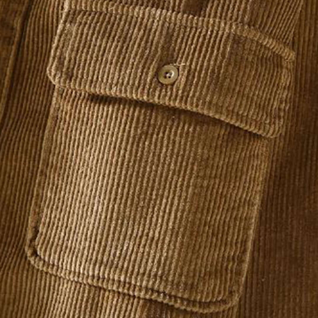 Cordhemd | Fleece gefüttert | Button-Up | Winterüberhemd | Herrenüberhemd