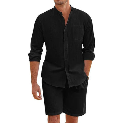 Button-Up Hemd und Shorts Set für Herren