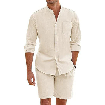 Button-Up Hemd und Shorts Set für Herren