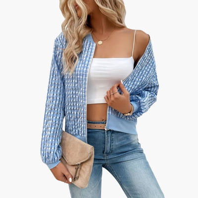 Damen Bomberjacke mit Reißverschluss und Rippbündchen