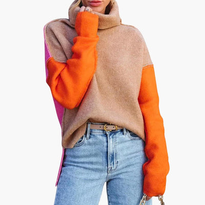 Damen Rollkragenpullover mit lockerem Schnitt