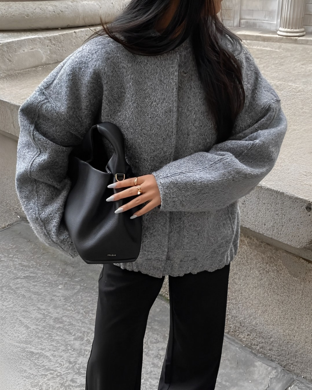 Damen Bomberjacke Baumwolle Oversized Stil