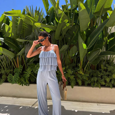 Damen Jumpsuit Elegant Mit Volants Leicht und Bequem