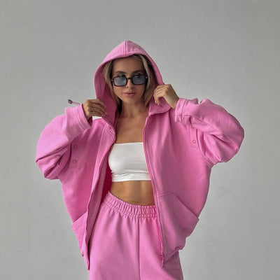 Damen Loungewear-Set mit Kapuze und Cut-Outs