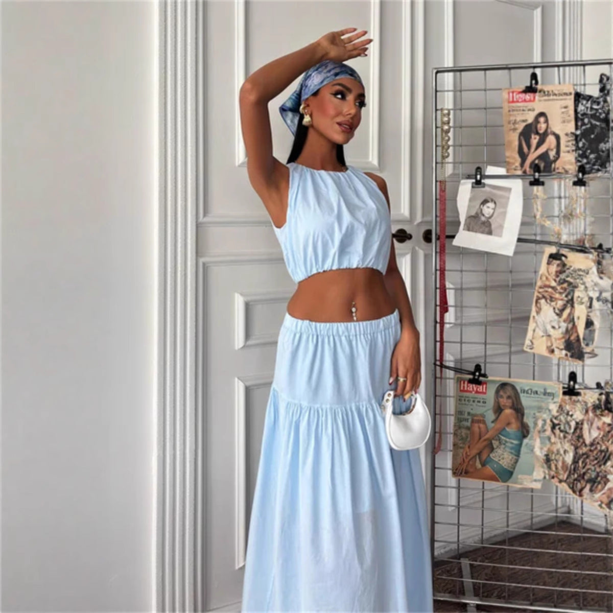 Damen Zweiteiliges Kleid Leicht Elegant Mit Gerafftem Oberteil