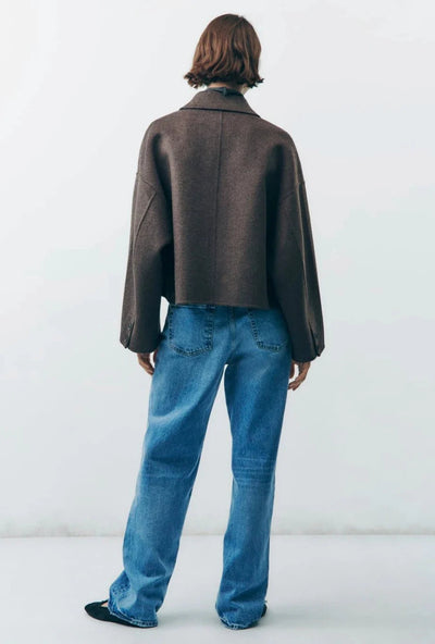 Damenjacke Übergröße Elegant Wärmendes Material Modern Stil