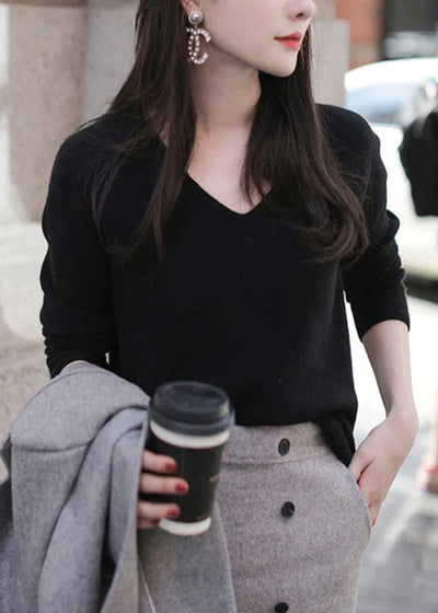 Jaemy - Italienisches strickoberteil mit v-ausschnitt