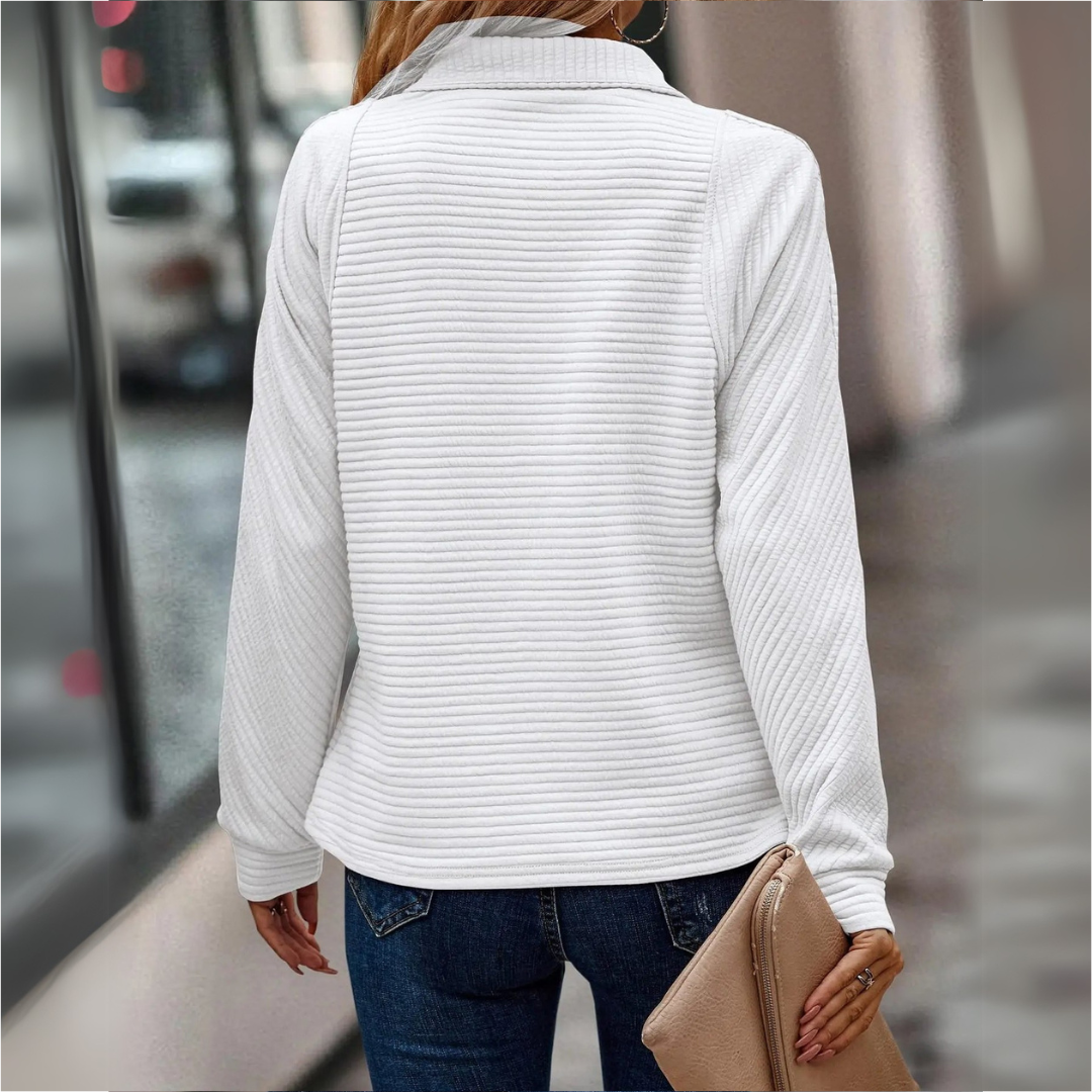 Suzanne™ - Pullover mit halbem Reißverschluss und Details
