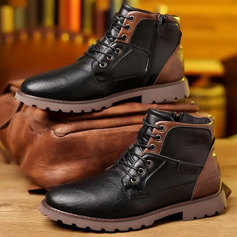 Elegante Lederstiefel mit seitlichem Reißverschluss