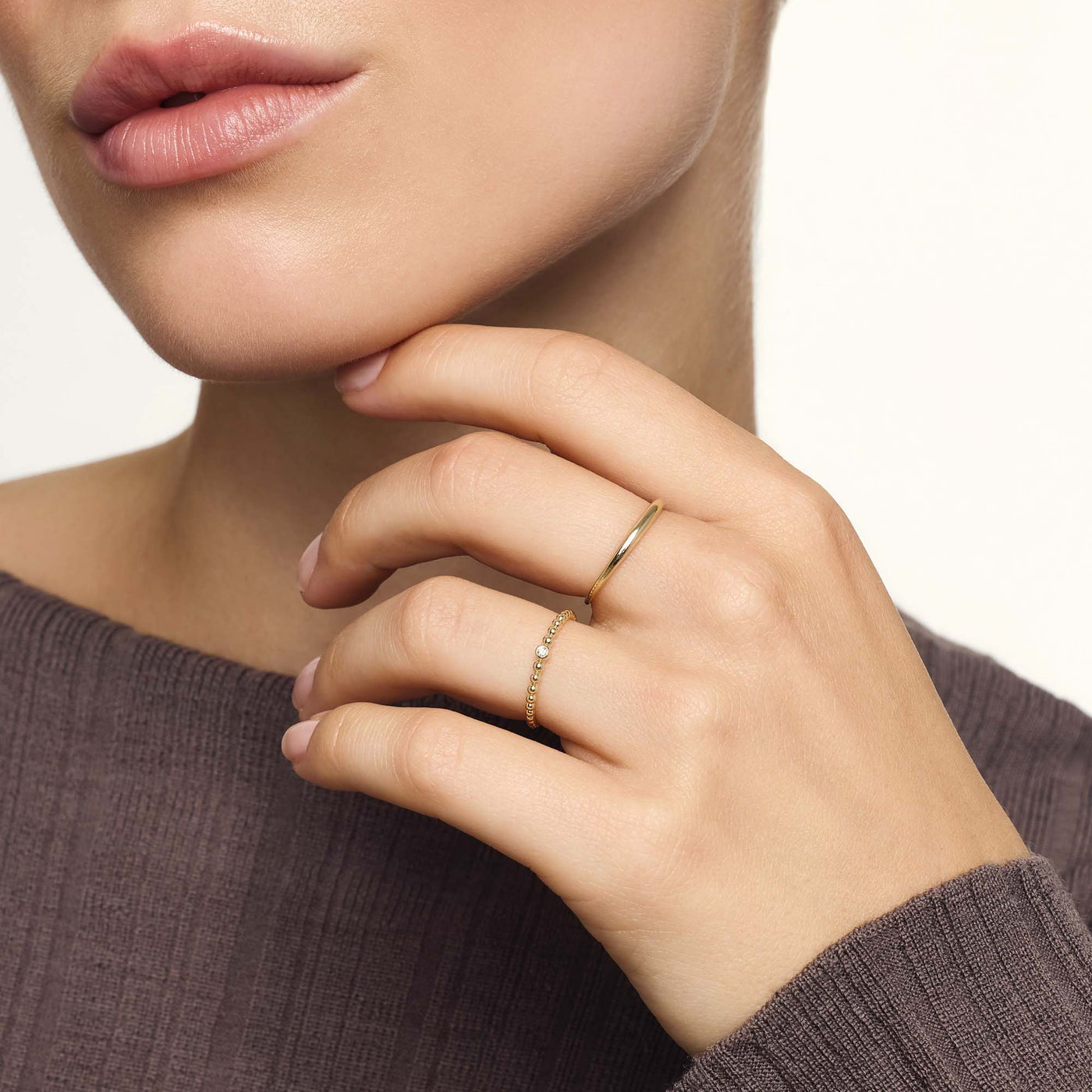 Gold Slim Dome Ring