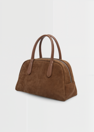 Echte Wildleder Handtasche Damen – Kleine Schultertasche mit Reißverschluss
