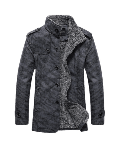 Fellgefütterte Jacke | Warm | Stehkragen | Winterjacke | Herrenjacke