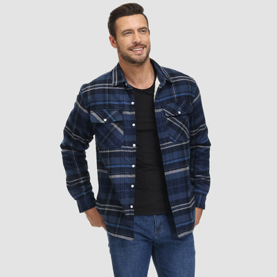 Flanelljacke – Kariertes, Mit Fleece Gefüttertes Herren-Overshirt für den Winter