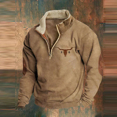 Fleece mit halbem Reißverschluss | Warm | Tasche | Herren-Fleecepullover mit halbem Reißverschluss | Winterkleidung