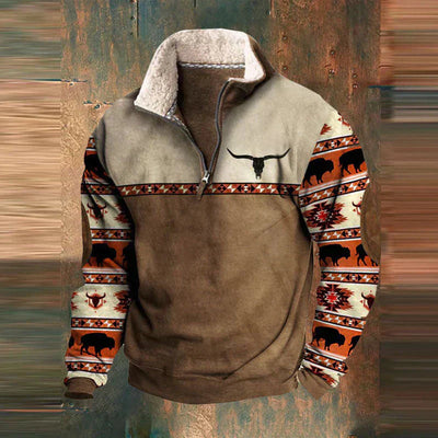 Fleece mit halbem Reißverschluss | Warm | Tasche | Herren-Fleecepullover mit halbem Reißverschluss | Winterkleidung