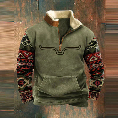 Fleece mit halbem Reißverschluss | Warm | Tasche | Herren-Fleecepullover mit halbem Reißverschluss | Winterkleidung