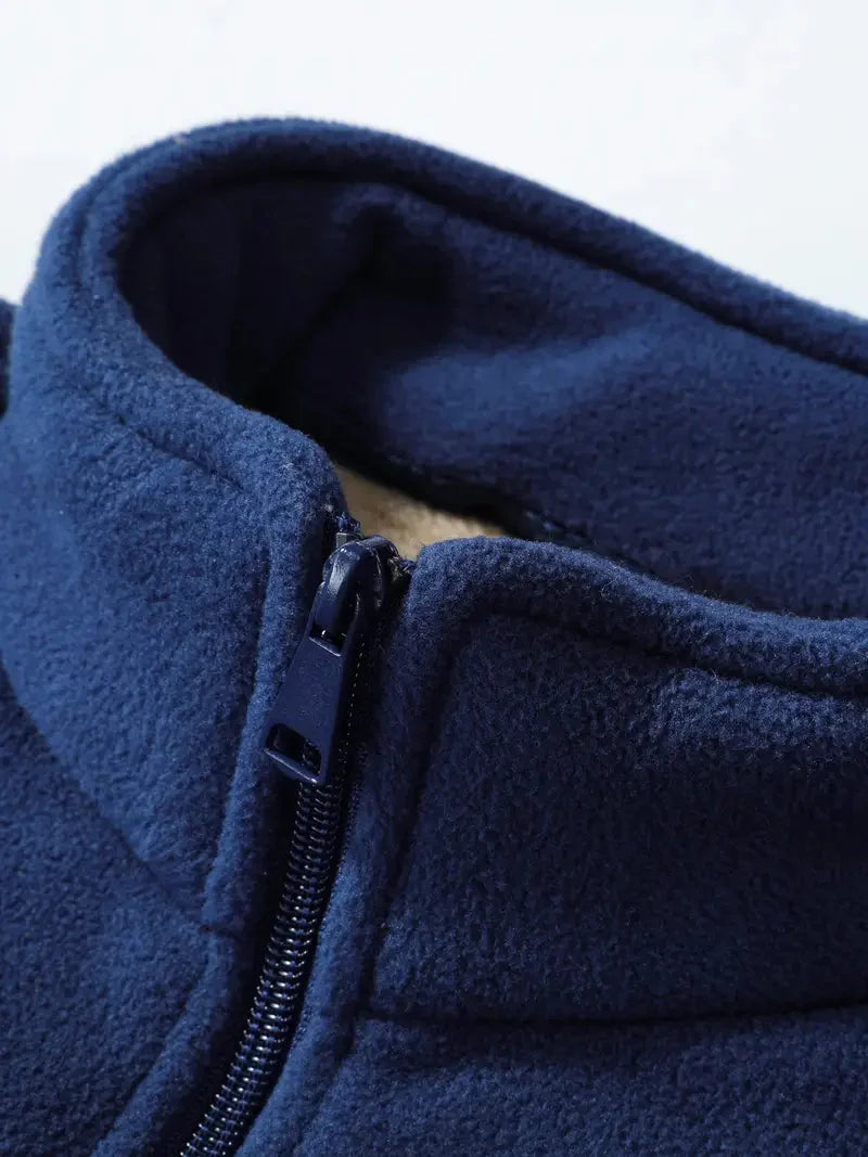 Fleecejacke – durchgehender Reißverschluss – Stehkragen – Fleece mit Reißverschluss – Herrenbekleidung