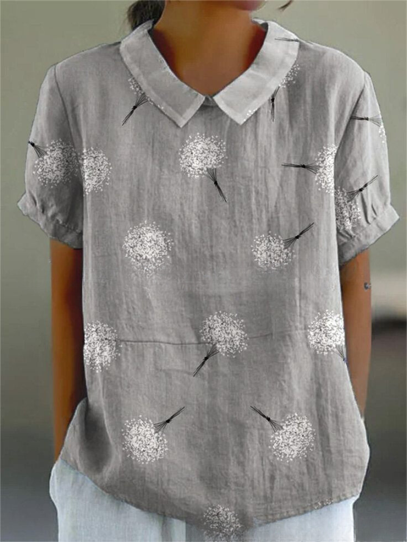 Damen Vintage Bluse mit Blumenmuster – Lässig & Elegant