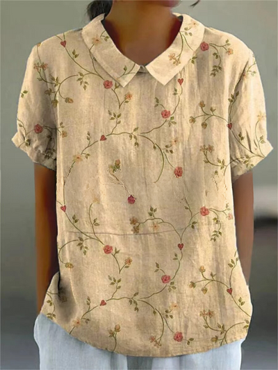 Damen Vintage Bluse mit Blumenmuster – Lässig & Elegant