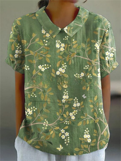 Damen Vintage Bluse mit Blumenmuster – Lässig & Elegant