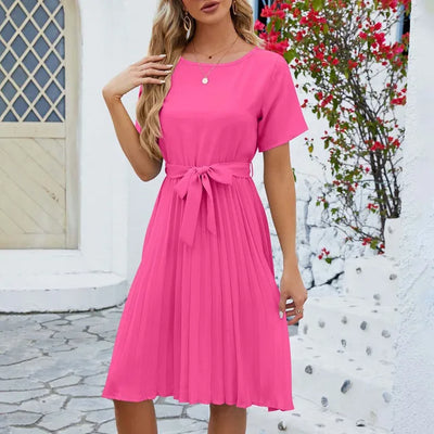 Lena - elegantes fuchsia rüschenkleid