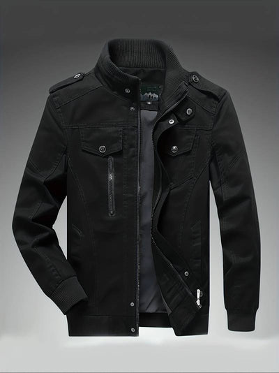 Frachtjacke | Schwarz | Reißverschluss | Herbstjacke | Herrenjacken