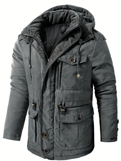 Frachtjacke – Winterparka mit Kapuze, Fleecefutter und Taschen
