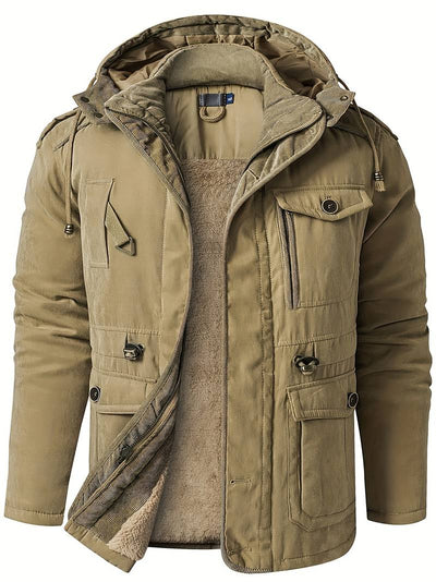 Frachtjacke – Winterparka mit Kapuze, Fleecefutter und Taschen