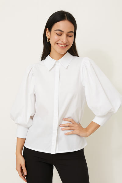 Modische Puffärmelbluse