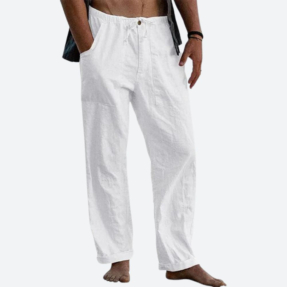 Herren Casual Leinenhose – Stylische Sommerhose für Herren, Atmungsaktiv und Bequem
