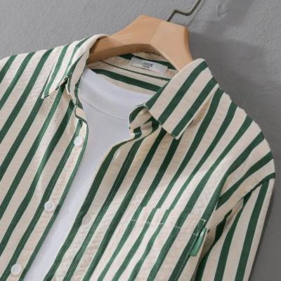 Gestreiftes Hemd - Polo - Button-Up - Langarmhemd - Herrenhemden