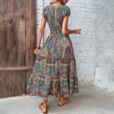 Boho Bedrucktes Ibiza Kleid