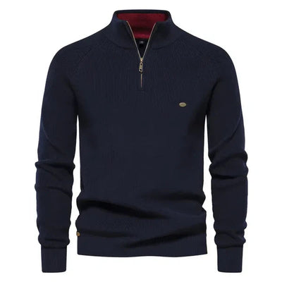 Half Zip Pullover - Baumwolle - Warm - Strickpullover - Herren Quarter Zip Pullover