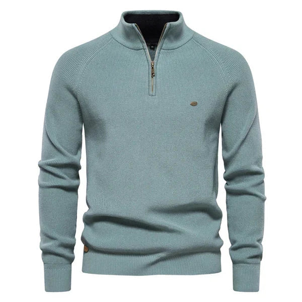 Half Zip Pullover - Baumwolle - Warm - Strickpullover - Herren Quarter Zip Pullover