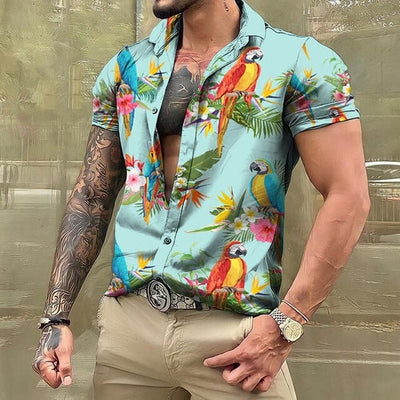 Hawaiihemd - Button-Up - Bedruckt - Kurzarmhemd - Herrenhemden