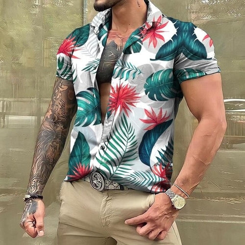 Hawaiihemd - Button-Up - Bedruckt - Kurzarmhemd - Herrenhemden