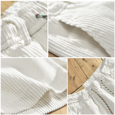 Herren-Cordshorts | Elastischer Bund | Locker sitzend | Sommershorts | Herren-Shorts