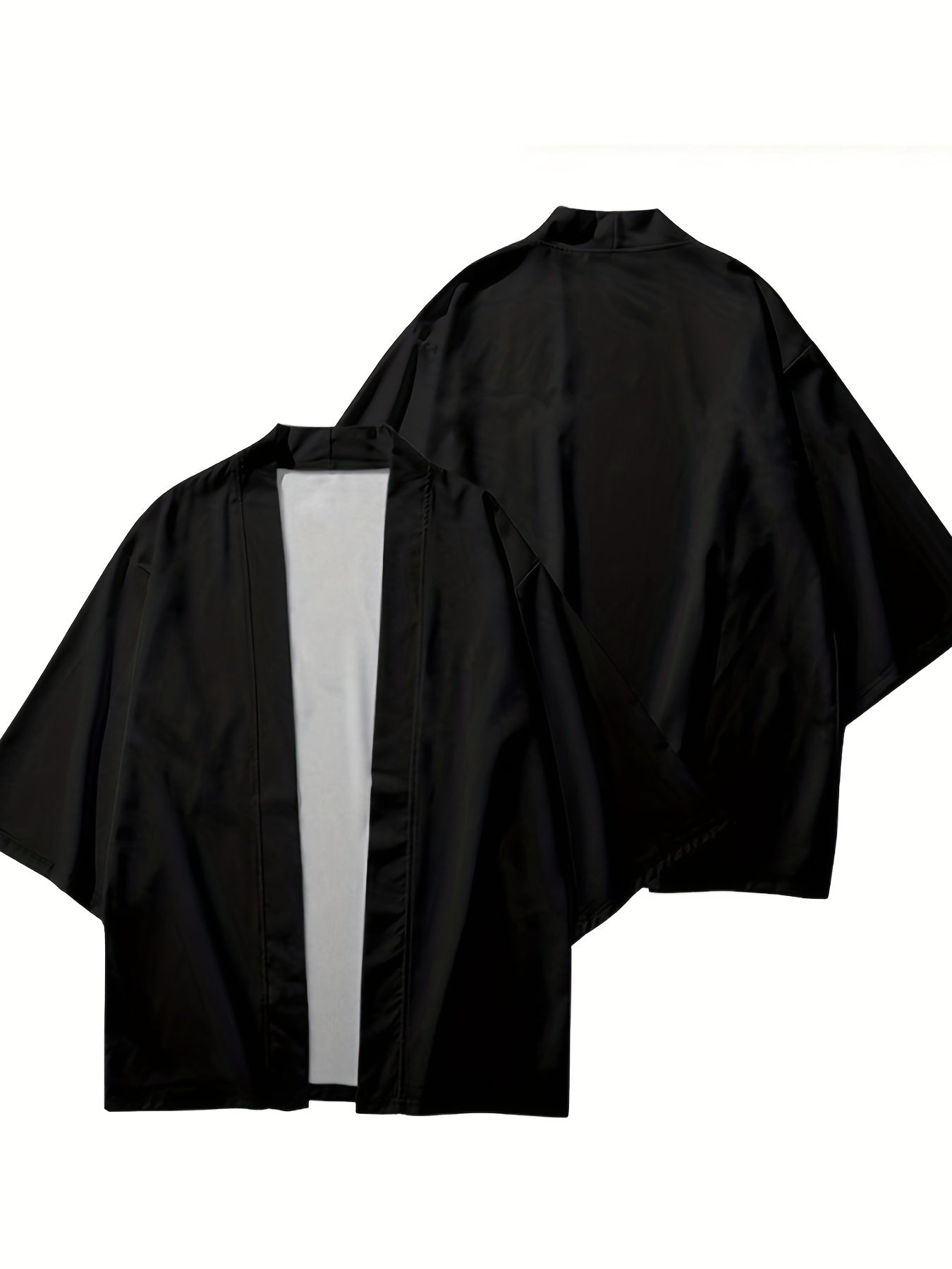 Herren-Kimono – locker sitzendes, übergroßes Overshirt mit kurzer Ärmel und offener Vorderseite