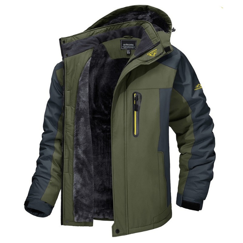 Herren-Softshelljacke – mit Fleece gefüttert – mit Kapuze – Windbreaker-Jacke – wetterfeste Jacken