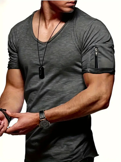 Herren-T-Shirt | Lässig | Leicht | T-Shirt mit V-Ausschnitt | Herrenbekleidung