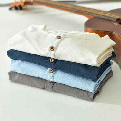 Herren-T-Shirt - Leichtes Kurzarm-T-Shirt aus Baumwolle und Leinen