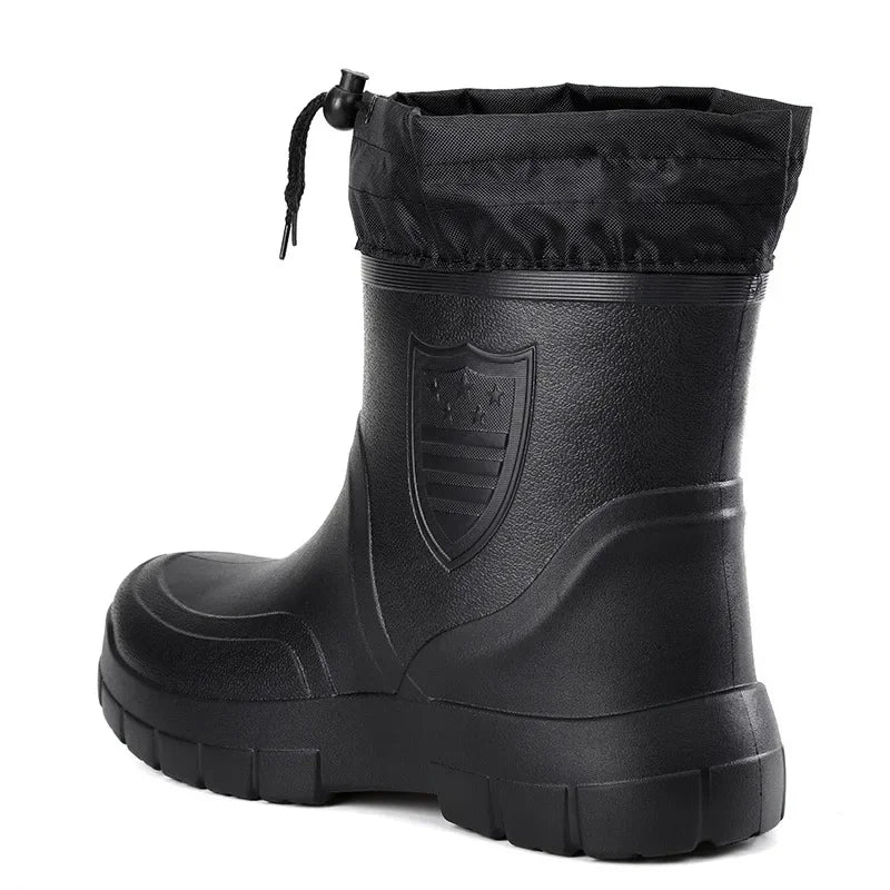 Unisex Gefütterte Gummistiefel mit Rutschfester Sohle und Kordelzug