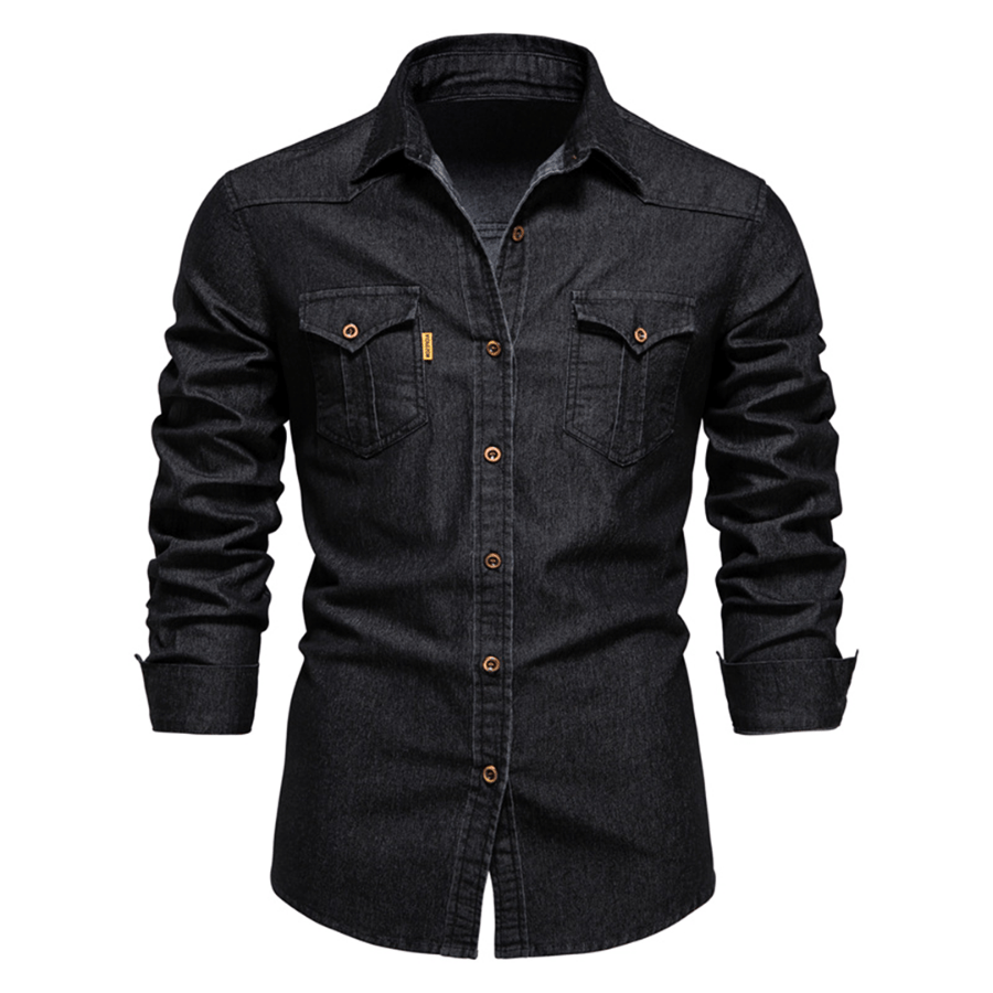 Herren Hemd Langarm Baumwolle Casual Stil