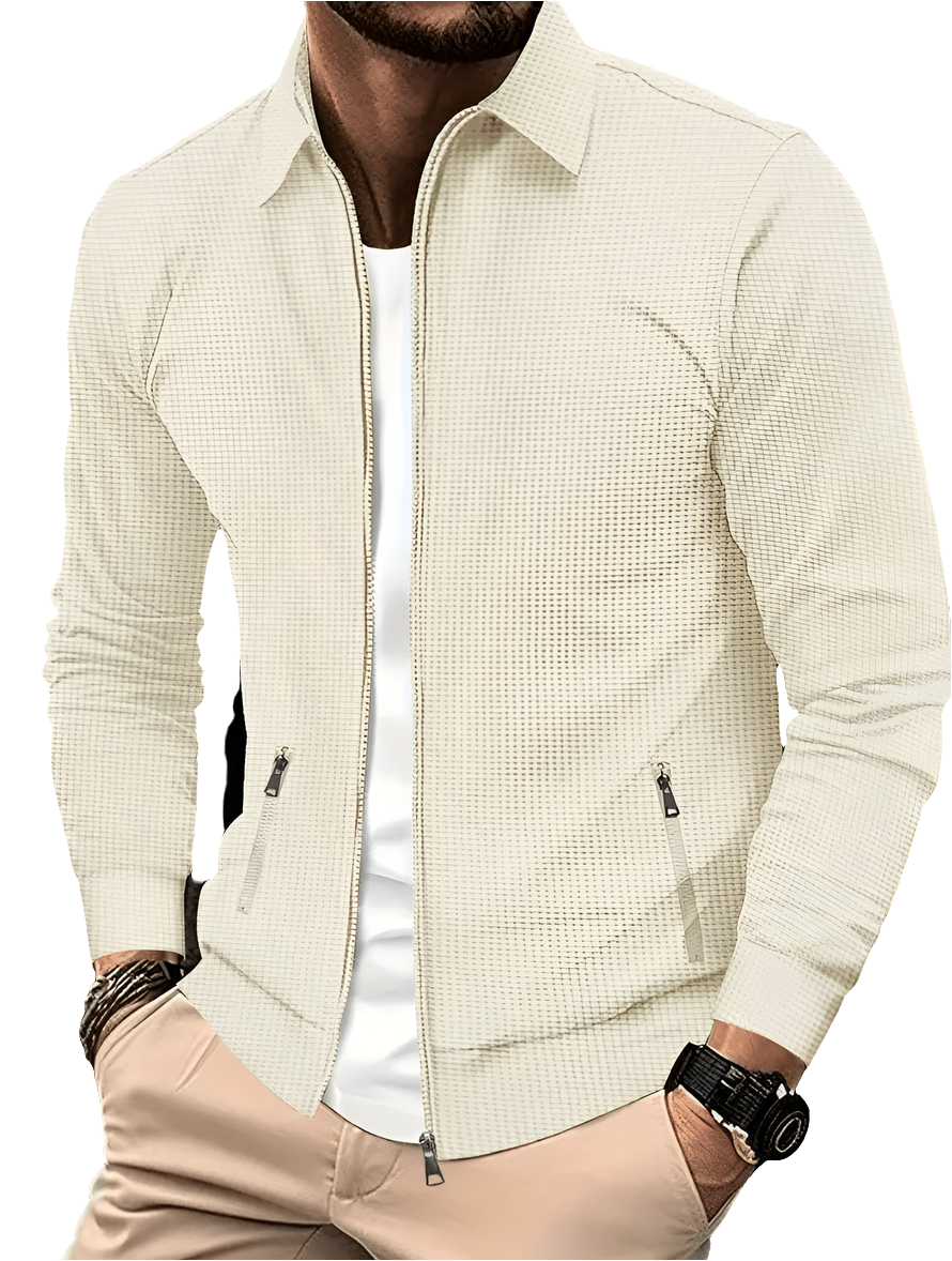 Herren Hemd Mit Reißverschluss Aus Leichtem Material, Modern Und Klassisch